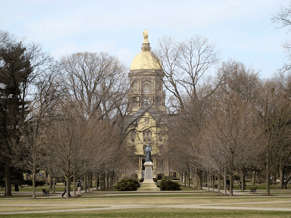 Campus of Notre Dame in South Bend, Indiana