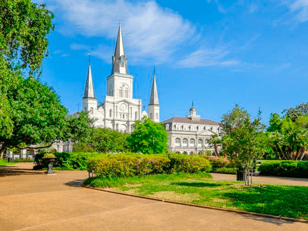 Beautiful Saint Louis Cathedral in the French Quarter in New Orleans, Louisiana.