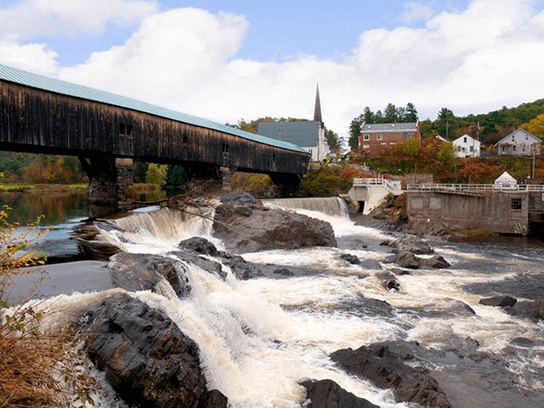 The village of Bath in New Hampshire in the Fall USA