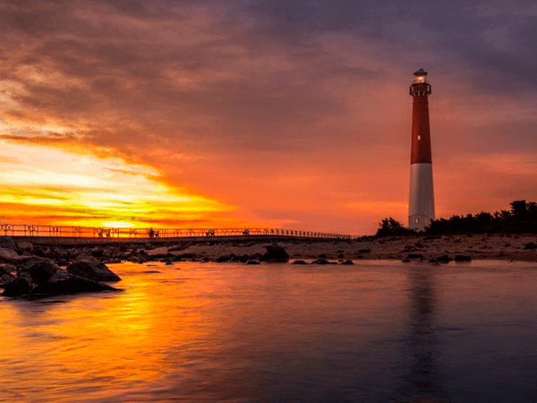 Barnegat Lighthouse at sunset