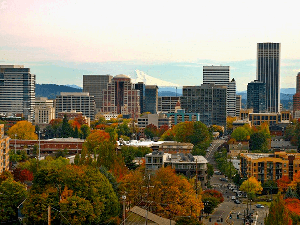 Portland Downtown Cityscape in the Fall