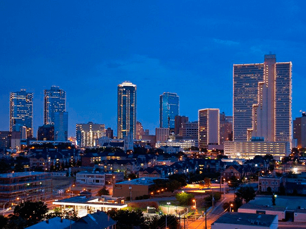 Skyline of Fort Worth Texas at night