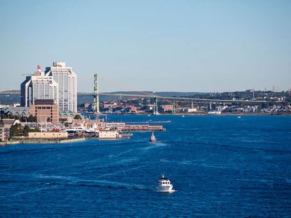 White Boat Leaving Halifax Nova Scotia