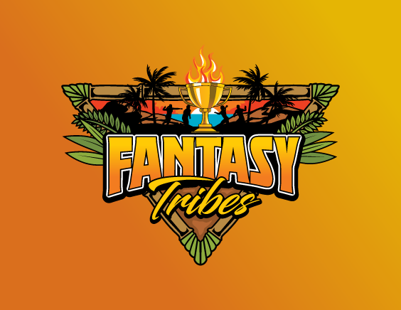 Custom logo design for the Fantasy Tribes app gallery sample, featuring a warm-toned emblem with tribal-inspired iconography and earthy oranges, reds, and yellows.